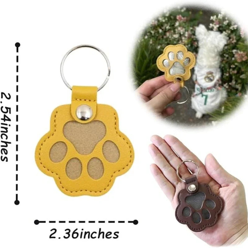 Dog Hair Collector Keychain Leather Pet Memorial Keepsake for Dogs and Cats, Fur Storage Pendant Charm Gift Keychain