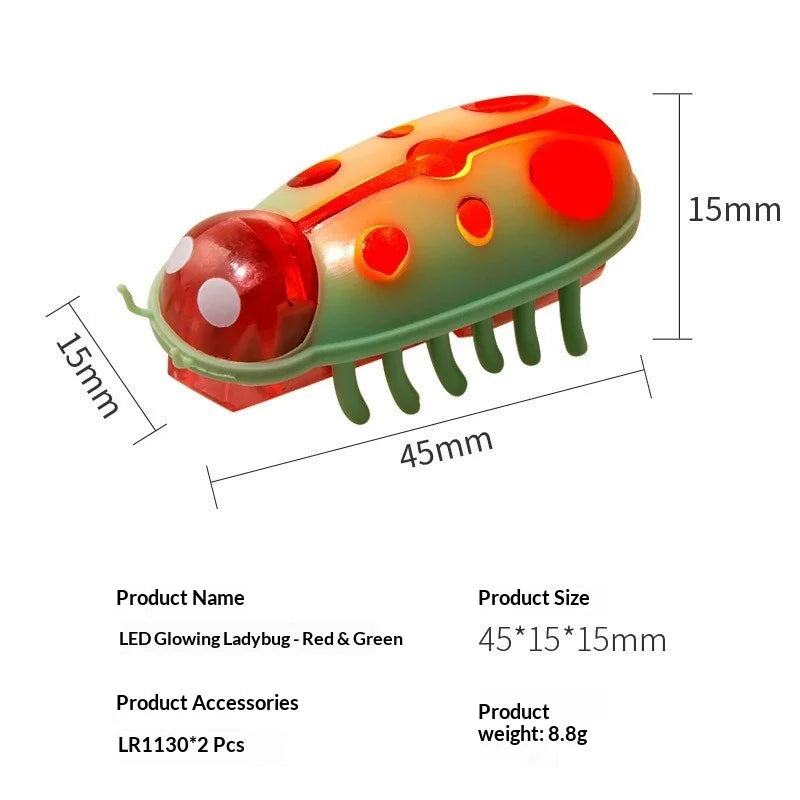 Mini Electric Bug Pet Dog Cat Toy Interactive Cute Ladybird Beetle Animal Shape Cat Toys Walking Insect Cat Playing Supplies