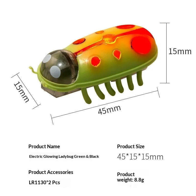 Mini Electric Bug Pet Dog Cat Toy Interactive Cute Ladybird Beetle Animal Shape Cat Toys Walking Insect Cat Playing Supplies