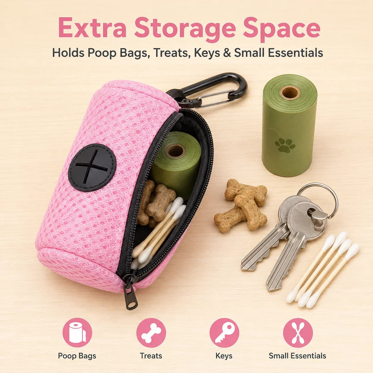 Dog Poop Bag Dispenser Hangingable Dog Poop Bag Holder Poo Bags Dispenser forDogs Walking Garbage Bags Dispensers Pet Supplies