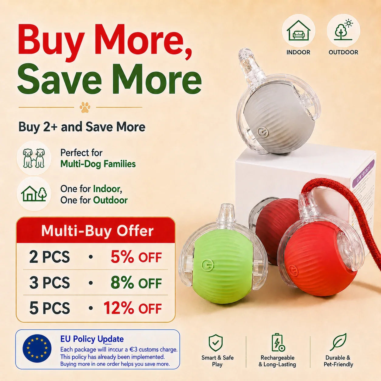 New Dog Interactive Ball Toy,Automatic Rolling Dog Ball Rechargeable,Smart Puppy Interactive Toy,Intelligent Balls Toy for Dogs