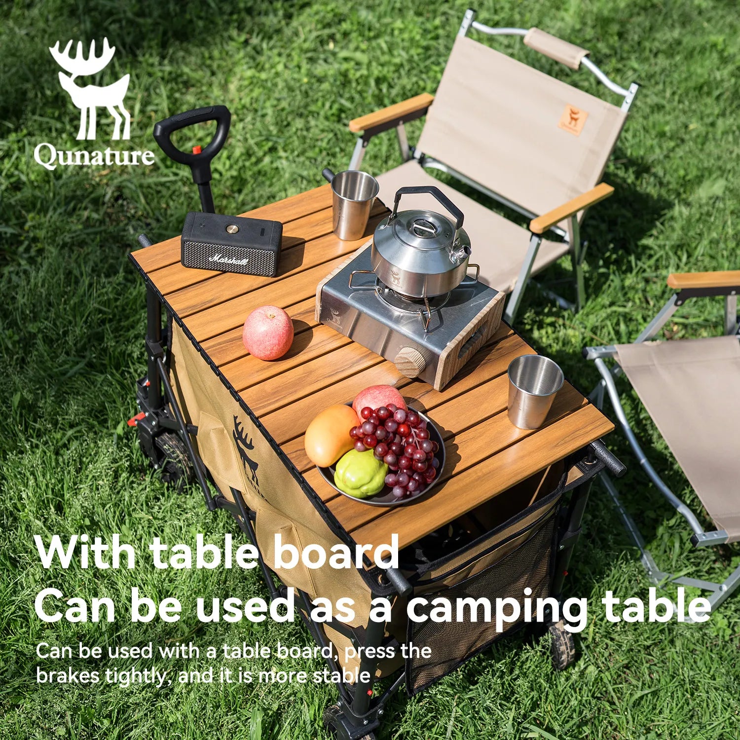 220lbs Foldable Utility Wagon with 360° Swivel Wheels